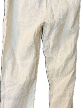 Comptoir Des Cotonniers Cream Straight-Leg Linen Pants